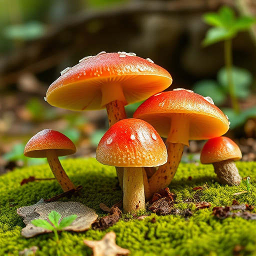 Magic Mushroom Gummies with Nature Background