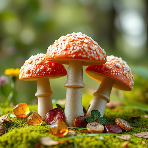 Magic Mushroom Gummies with Nature Background