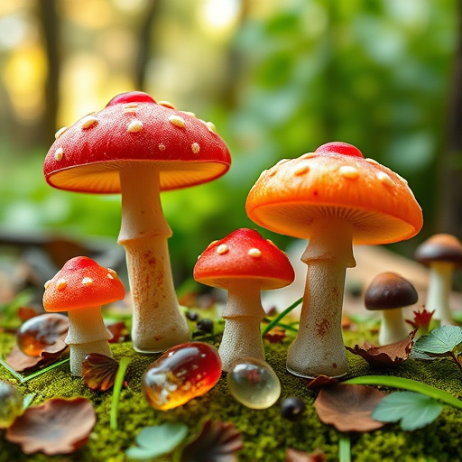 Magic Mushroom Gummies with Nature Background