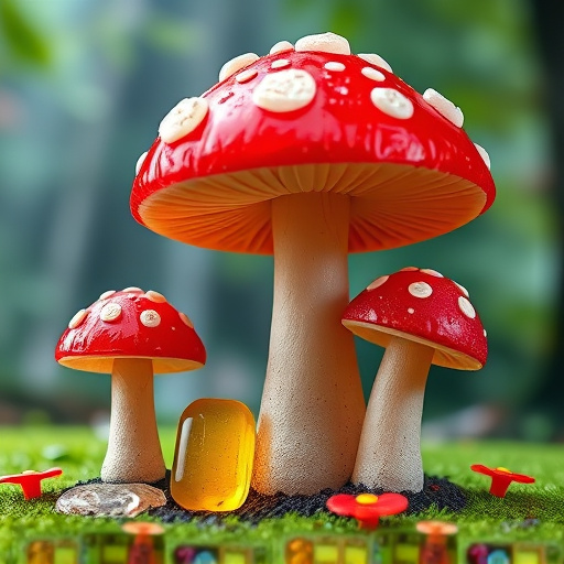 Magic Mushroom Gummies with Nature Background