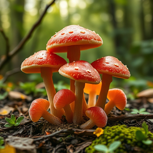 Magic Mushroom Gummies with Nature Background