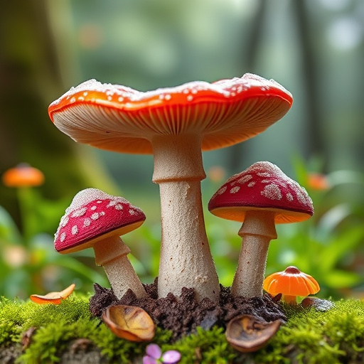 Magic Mushroom Gummies with Nature Background