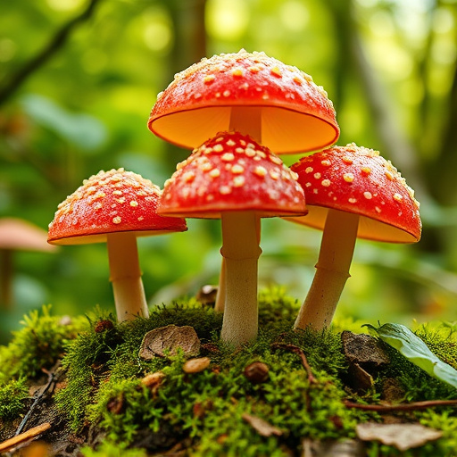 Magic Mushroom Gummies with Nature Background