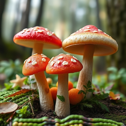 Magic Mushroom Gummies with Nature Background