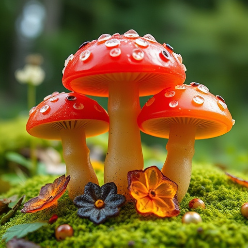 Magic Mushroom Gummies with Nature Background