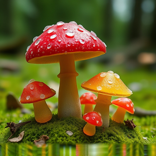 Magic Mushroom Gummies with Nature Background