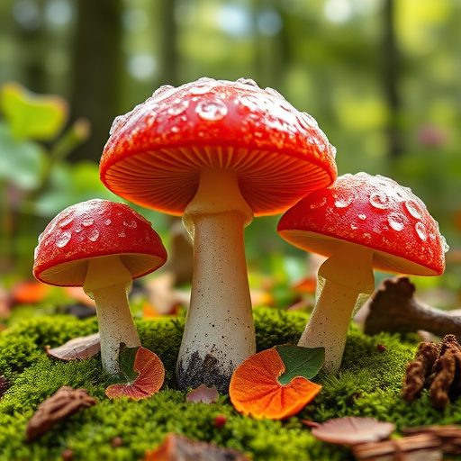 Magic Mushroom Gummies with Nature Background