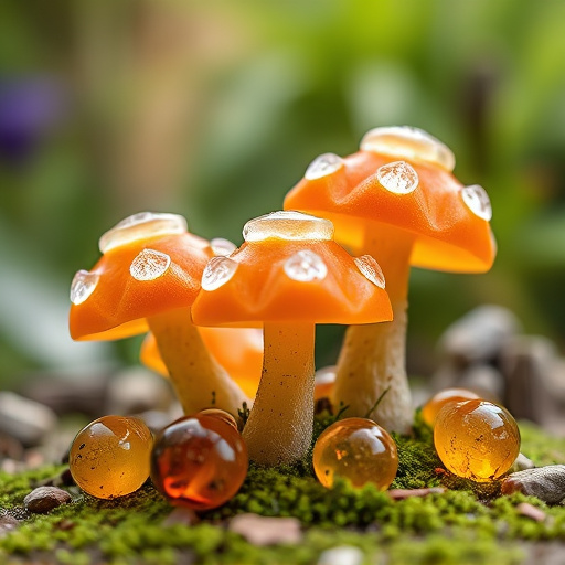 Magic Mushroom Gummies with Nature Background