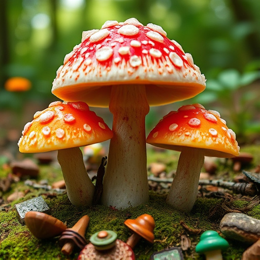 Magic Mushroom Gummies with Nature Background