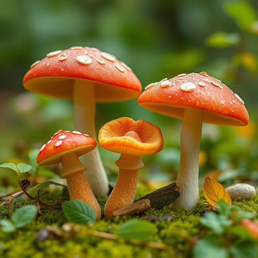 Magic Mushroom Gummies with Nature Background