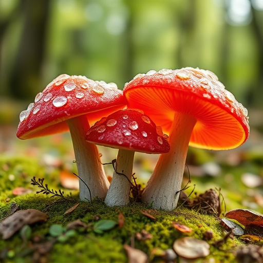 Magic Mushroom Gummies with Nature Background