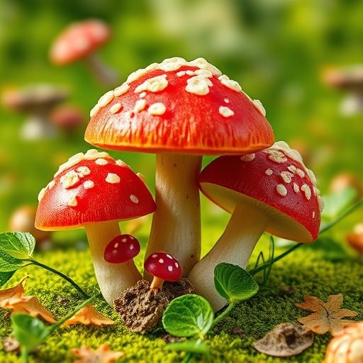 Magic Mushroom Gummies with Nature Background