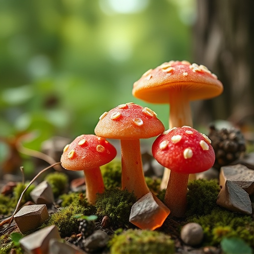 Magic Mushroom Gummies with Nature Background