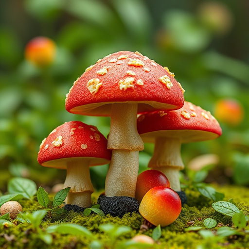 Magic Mushroom Gummies with Nature Background