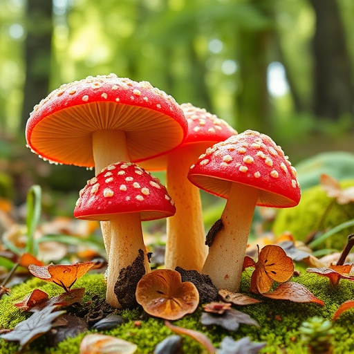Magic Mushroom Gummies with Nature Background