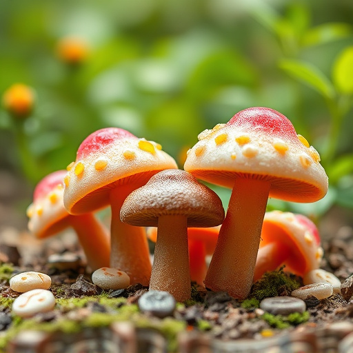 Magic Mushroom Gummies with Nature Background
