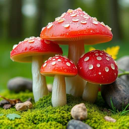 Magic Mushroom Gummies with Nature Background