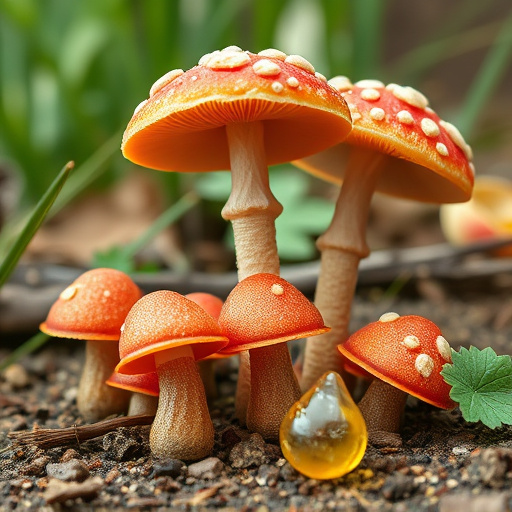 Magic Mushroom Gummies with Nature Background