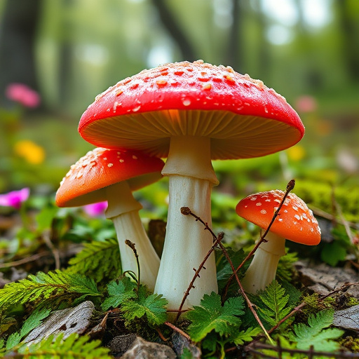 Magic Mushroom Gummies with Nature Background