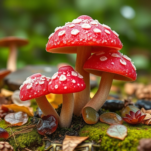 Magic Mushroom Gummies with Nature Background