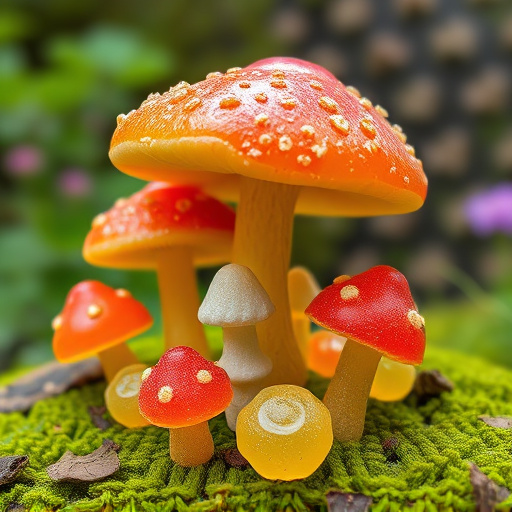 Magic Mushroom Gummies with Nature Background