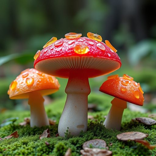 Magic Mushroom Gummies with Nature Background