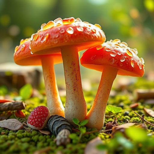 Magic Mushroom Gummies with Nature Background