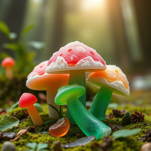Magic Mushroom Gummies with Nature Background