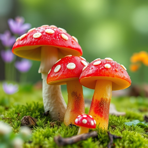 Magic Mushroom Gummies with Nature Background