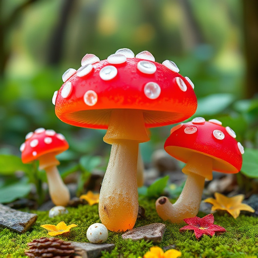 Magic Mushroom Gummies with Nature Background