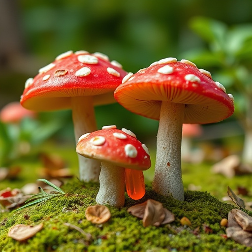 Magic Mushroom Gummies with Nature Background