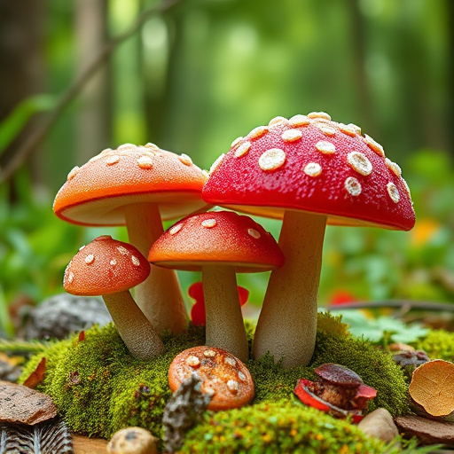 Magic Mushroom Gummies with Nature Background