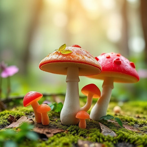 Magic Mushroom Gummies with Nature Background