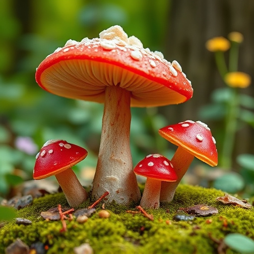 Magic Mushroom Gummies with Nature Background