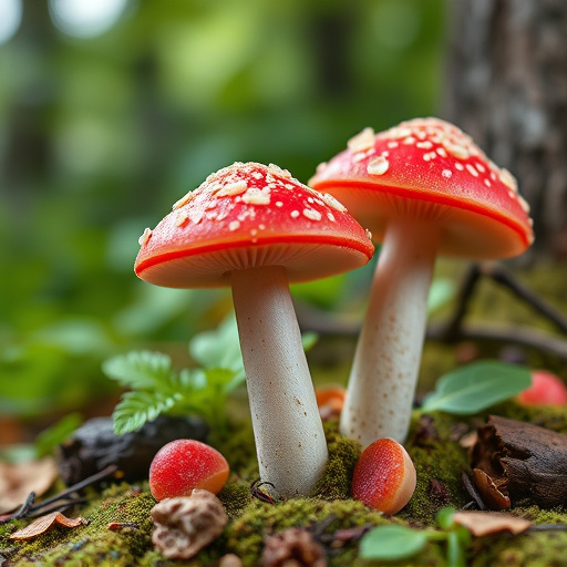 Magic Mushroom Gummies with Nature Background