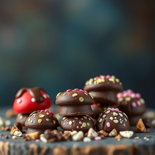 Stacked Magic Mushroom Chocolates Macro