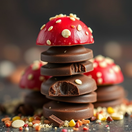 Stacked Magic Mushroom Chocolates Macro