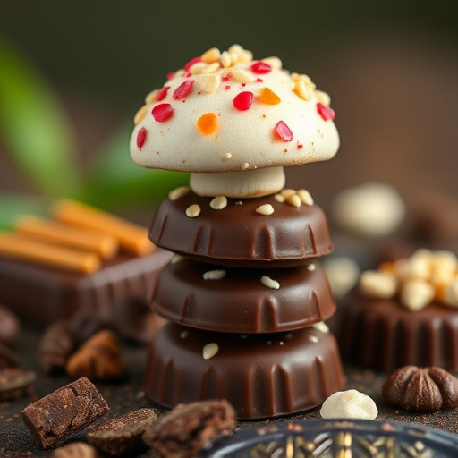 Stacked Magic Mushroom Chocolates Macro