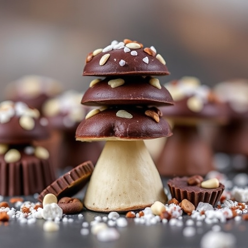 Stacked Magic Mushroom Chocolates Macro
