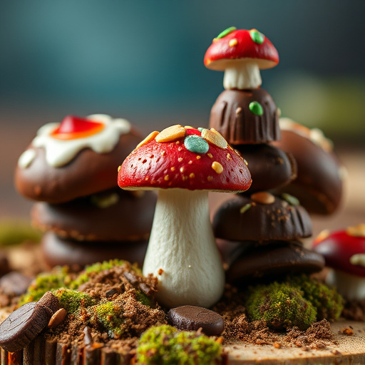 Stacked Magic Mushroom Chocolates Macro