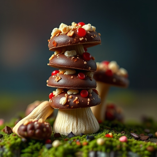 Stacked Magic Mushroom Chocolates Macro
