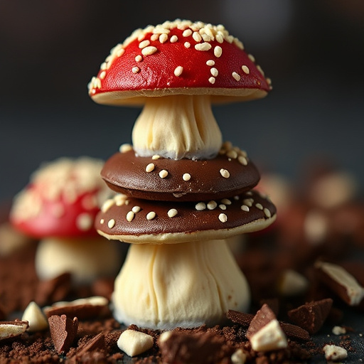 Stacked Magic Mushroom Chocolates Macro