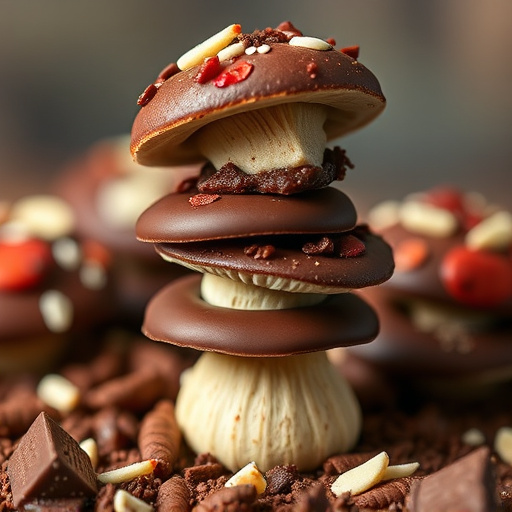 Stacked Magic Mushroom Chocolates Macro