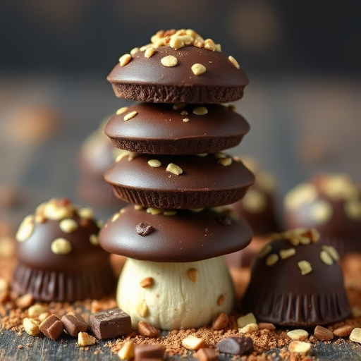 Stacked Magic Mushroom Chocolates Macro