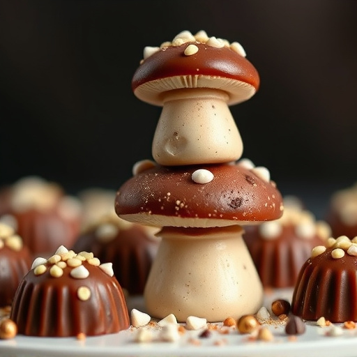 Stacked Magic Mushroom Chocolates Macro