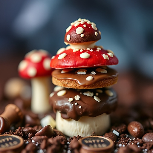 Stacked Magic Mushroom Chocolates Macro