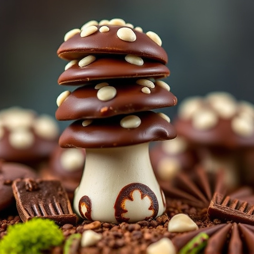 Stacked Magic Mushroom Chocolates Macro