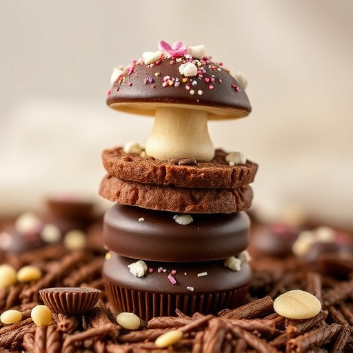 Stacked Magic Mushroom Chocolates Macro