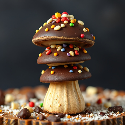 Stacked Magic Mushroom Chocolates Macro