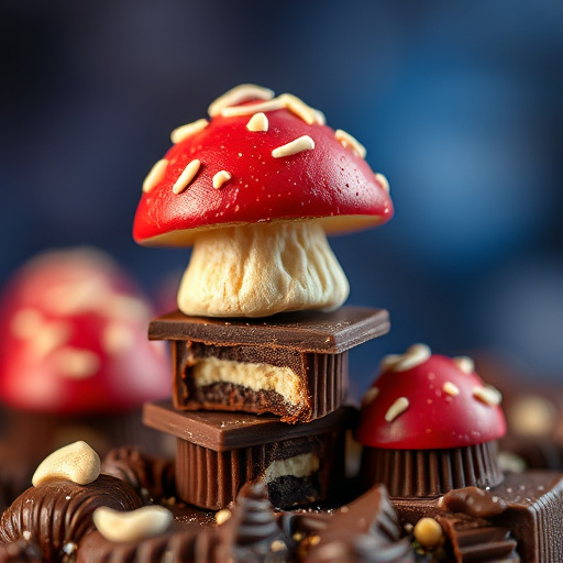 Stacked Magic Mushroom Chocolates Macro